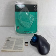 Logitech Trackman M570 Wireless Trackball Mouse Graphite Blue New Open Package picture