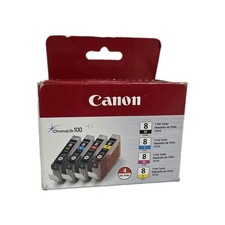 NEW SEALED Canon ChromaLife 100 CLI-8 Ink 4 Pack Black Cyan Magenta Yellow picture