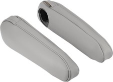 X AUTOHAUX 1 Pair Car Front Seat Armrest Cover Replacement Microfiber Gray  picture