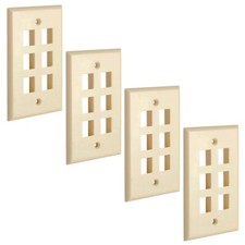 4x 6-Port/Hole 1-Gang Keystone Jack Insert Wall Plate Faceplate A/V Network picture