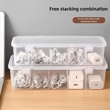 Transparent Cable Organizer Storage Box with Lid Dustproof Data Cord Wire Holder picture