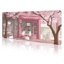 LIMKRIAN Cat Mouse Pad, Large Desk Mat, 31.5 x 11.8 in Pink Cherry Blossom picture