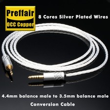 Hi-End OCC Silver Plated Audio Adapter Cable 4.4mm to 3.5mm Balanced Adapter picture