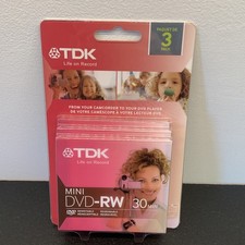 TDK Mini DVD-RW 30 Min Rewritable 3pk Camcorder To DVD Player 1.4GB Quick Ship picture