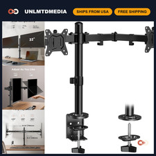 Heavy Duty Dual Monitor Stand - Adjustable Desk Mount for 2 Screens up to 32” - picture