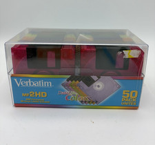 Verbatim DataLife Colors 50 Pack Disks in Storage Case MF 2HD IBM Formatted NEW picture