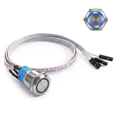 16mm Chassis Switch Metal Button PC Power Button Computer Host Switch Cable L... picture