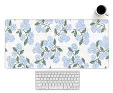 UTELKA Blue Hydrangea Desk Mat, 23.6L x 11.8W inches, Mid picture