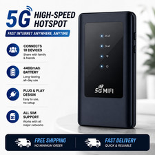 AUSHA 5G Portable WiFi Modem Hotspot Router All SIM Support 4400mAh High Speed picture