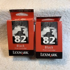 2 Genuine Lexmark 82 Black Printer Ink Cartridge BRAND NEW 2 SEALED Lot picture