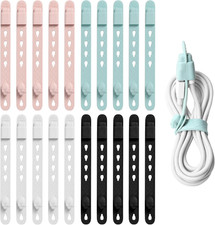 Silicone Cable Ties with Built-In Connector Holder, Reusable Cable Management Co picture