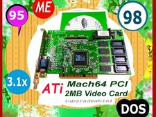 DOS✔️ATI 2MB EDO expandable Windows 3.1x✔️98 PCI video card✔️ATI Mach64✔️1996 picture