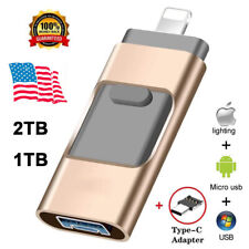 4in1 USB3.0 Flash Drive Memory Photo Stick OTG U Disk Fr iPhone Samsung PC 2T/1T picture
