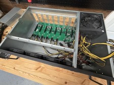 Mining Rig Case 8 GPU Slot Kit w/ Motherboard + spare motherboard & PSU picture