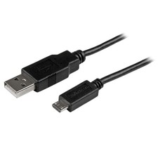 StarTech.com USBAUB2MBK 2 m Mobile Charge Sync USB to Slim Micro USB Cable, Smar picture
