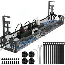 Cable Management, 25.3'' Under Desk Cable Management Tray No 25.3 inch Black picture