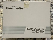 Vintage Seiko SX-8030-BK Box of 10 Boxes Fabric Ink Ribbon Cassettes Time Clocks picture