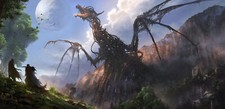 Landscape  art dragon skeleton fantasy Custom Gaming Mat Desk picture