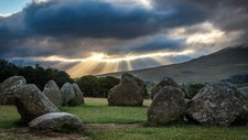 Landscape nature stones clouds grass trees uk stone Custom Gaming Mat Desk picture
