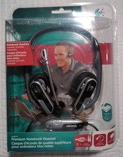 New Logitech Premium Notebook Silver/Black Neckband Headset 980445-0403 picture