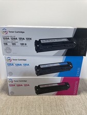 HP 125A Replacement Toner Cartridge Box Black Magenta Cyan Compatible With HP picture