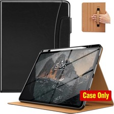 Case for iPad Air 13 Inch M4/M3, PU Leather, Shockproof Design, Black picture