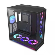 NZXT - H9 Flow+ RGB 2025 ATX Mid-Tower Dual-Chamber PC Case - Black picture