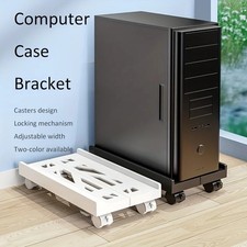Adjustable Mobile CPU Stand PC Tower Holder with Wheels Under Desk picture