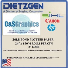 4 Rolls  24'' X 150'  20LB Bond HP DesignJet Plotter Paper  picture