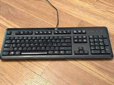 HP SK-2025 Wired USB Keyboard 104-Key Black Tested Working picture