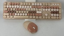 MOFii Retro Round Key Wireless Keyboard and Mouse Combo New Open Box picture