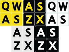 5 Five English US Large Print Bold Letters Keyboard Stickers 5 Colors in ONE ... picture