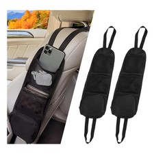 2 PCS Car Seat Side Organizer, Front Seat Side Hanging Bag with Mesh Net Pock... picture