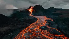 Landscape nature volcano eruption Custom Gaming Mat Desk picture