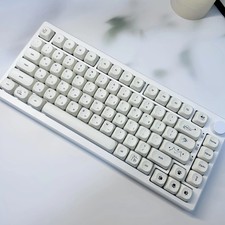 MAIMOOO 124 Key PBT Keycaps Milky White Cat MOA Profile Mechanical Keyboard picture
