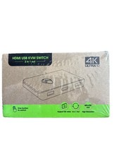 KVM 4K UltraHD HDMI Switch 2 Port Box for 2 PCs~Share Keyboard Mouse Printer picture
