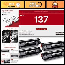 4 Pack Black Toner Cartridge Compatible with Canon 137 CRG-137 - High Yield picture