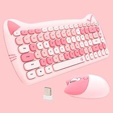 Cute Cat Keyboard And Mouse Combo Wireless Kawaii Keyboard And Mouse For Girls A picture