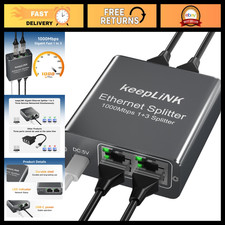 Gigabit Ethernet Splitter 1 to 3, 1000Mbps RJ45 Network Adapter with USB Power picture