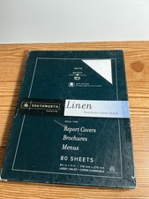 Southworth Linen Business Cover Stock - 50 Sheets - White 25% Cotton Rag 65lb picture