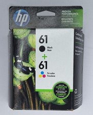 HP 61 Ink Cartridges Combo Pack black and Tri-color Warranty Exp. 10/2023 picture
