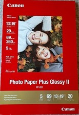 Canon Photo Paper Plus Glossy II, 13x19 Inches, 5 packs of 20 (100 sheets total) picture