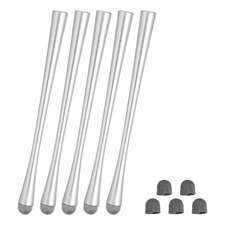 5 Pcs Slim Waist Stylus Pens, 2 in 1 Universal Capacitive Stylus, Silver picture