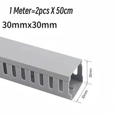 Open Slot Wiring Raceway Duct W/ Cover Cable Management System 30mmx30mm-2PCS picture