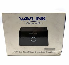 WAVLINK USB 3.0 Dual Bay Docking Station WL-ST334UA 2.5” 3.5” HDD SSD Open Box picture