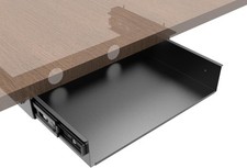 13 inch Under Desk Slide Out Storage Shelf, Sliding Under Desk Tray Drawer fo... picture