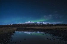 Landscape mountains snow starry night stars low Custom Gaming Mat Desk picture