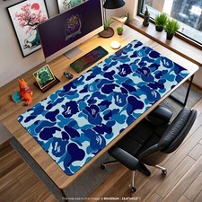 Bape Camo Mouse Pad, Blue Camouflage Desk Mat, Stylish Gaming Mouse Pad picture