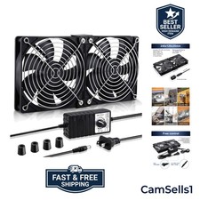 2 x 120mm 240mm Computer Fan with AC Plug Cabinet Fan 110V 240V | Dual Ball B... picture