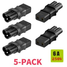 (5PACK)IEC 320 C6 Male to IEC 320 C9 Female AC Power Adapter 6A 250V picture